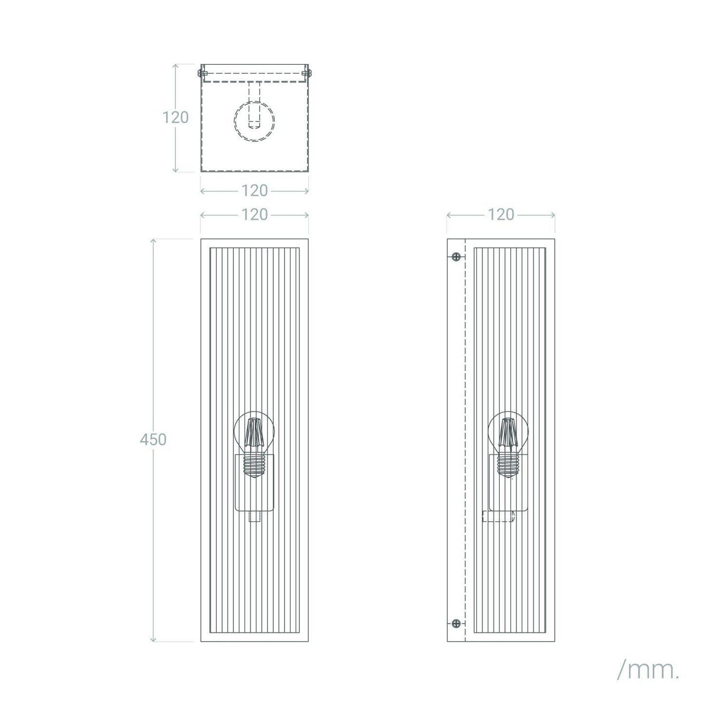 Aplique de Pared Exterior Metal y Cristal Taiga