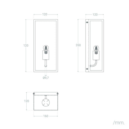 Aplique de Pared Exterior Metal y Cristal Zeila