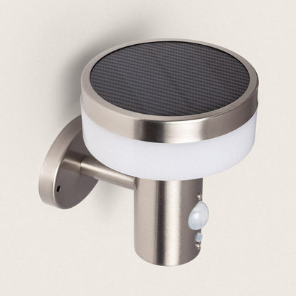 Aplique de Pared Exterior Solar LED 1,5W Acero Inoxidable con Sensor de Movimiento Ashier