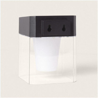 Aplique de Pared Exterior Solar LED 1,5W Aluminio con Sensor de Movimiento Efren Square