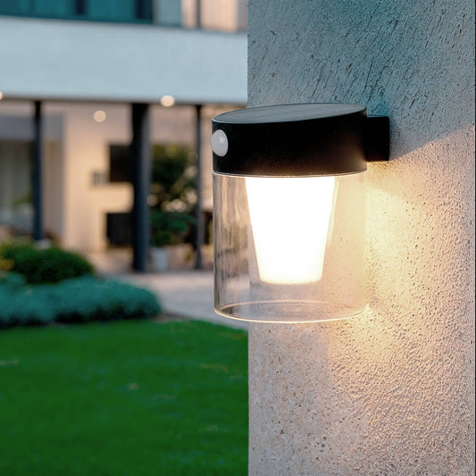 Aplique de Pared Exterior Solar LED 1,5W Aluminio con Sensor de Movimiento Efren