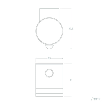 Aplique de Pared Exterior Solar LED Aluminio con Sensor de Movimiento Mini Draco