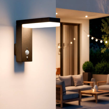 Aplique de Pared Exterior Solar LED 2W Aluminio con Sensor de Movimiento Goran