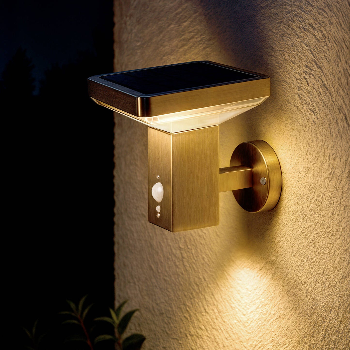 Aplique de Pared Exterior Solar LED 5W Acero Inoxidable con Sensor de Movimiento Barton Square