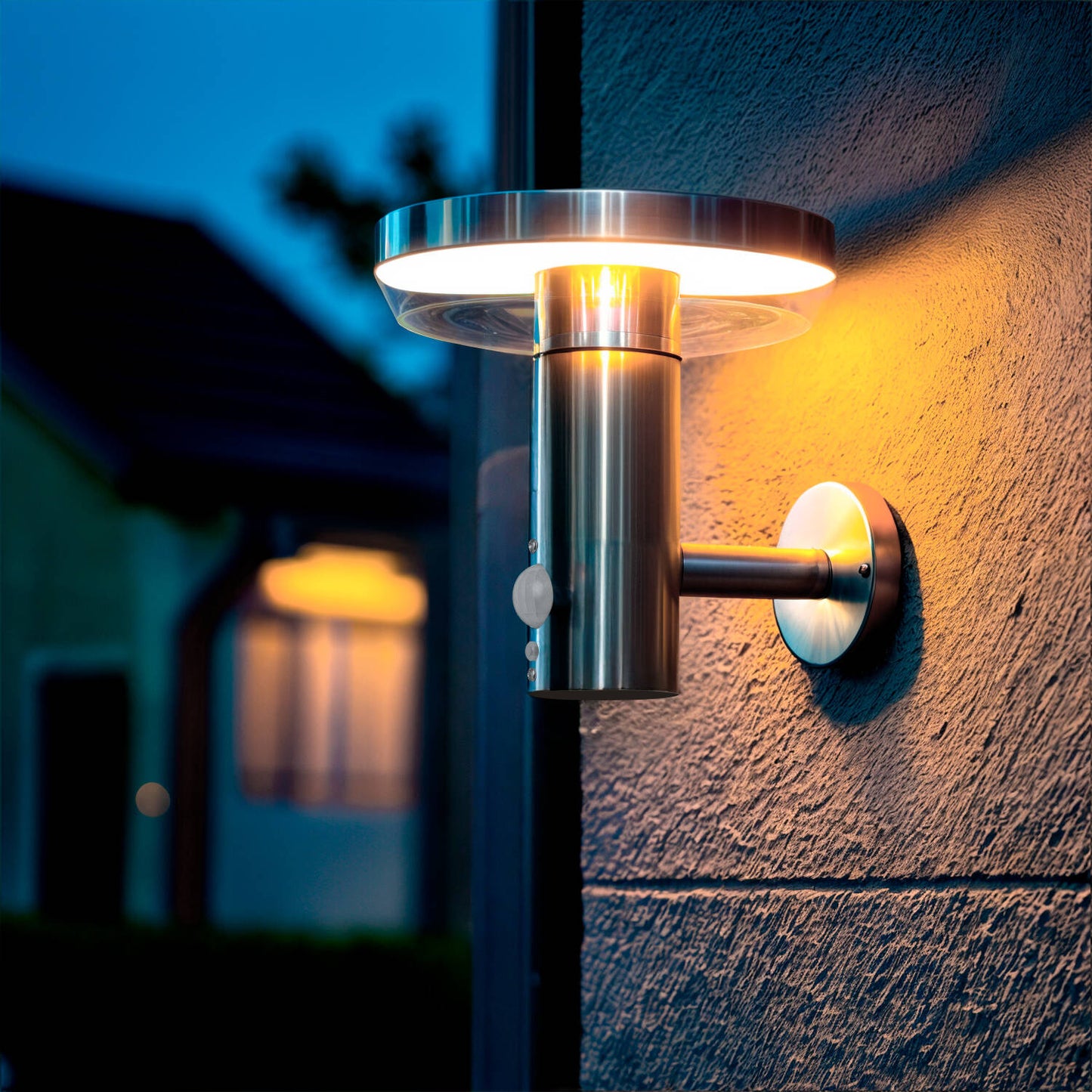 Aplique de Pared Exterior Solar LED 5W Acero Inoxidable con Sensor de Movimiento Barton