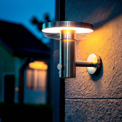 Aplique de Pared Exterior Solar LED 5W Acero Inoxidable con Sensor de Movimiento Barton