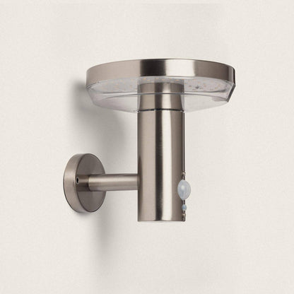 Aplique de Pared Exterior Solar LED 5W Acero Inoxidable con Sensor de Movimiento Barton