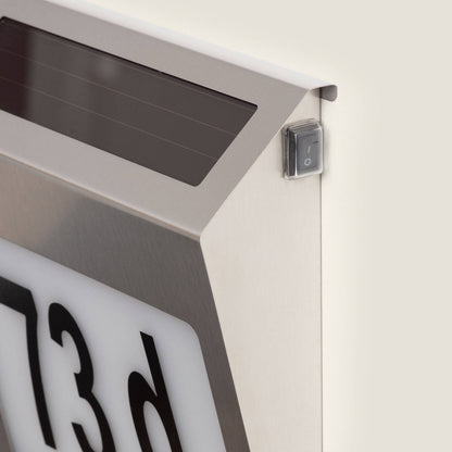 Aplique de Pared Exterior Solar LED de Metal para Numeración de Vivienda Barua