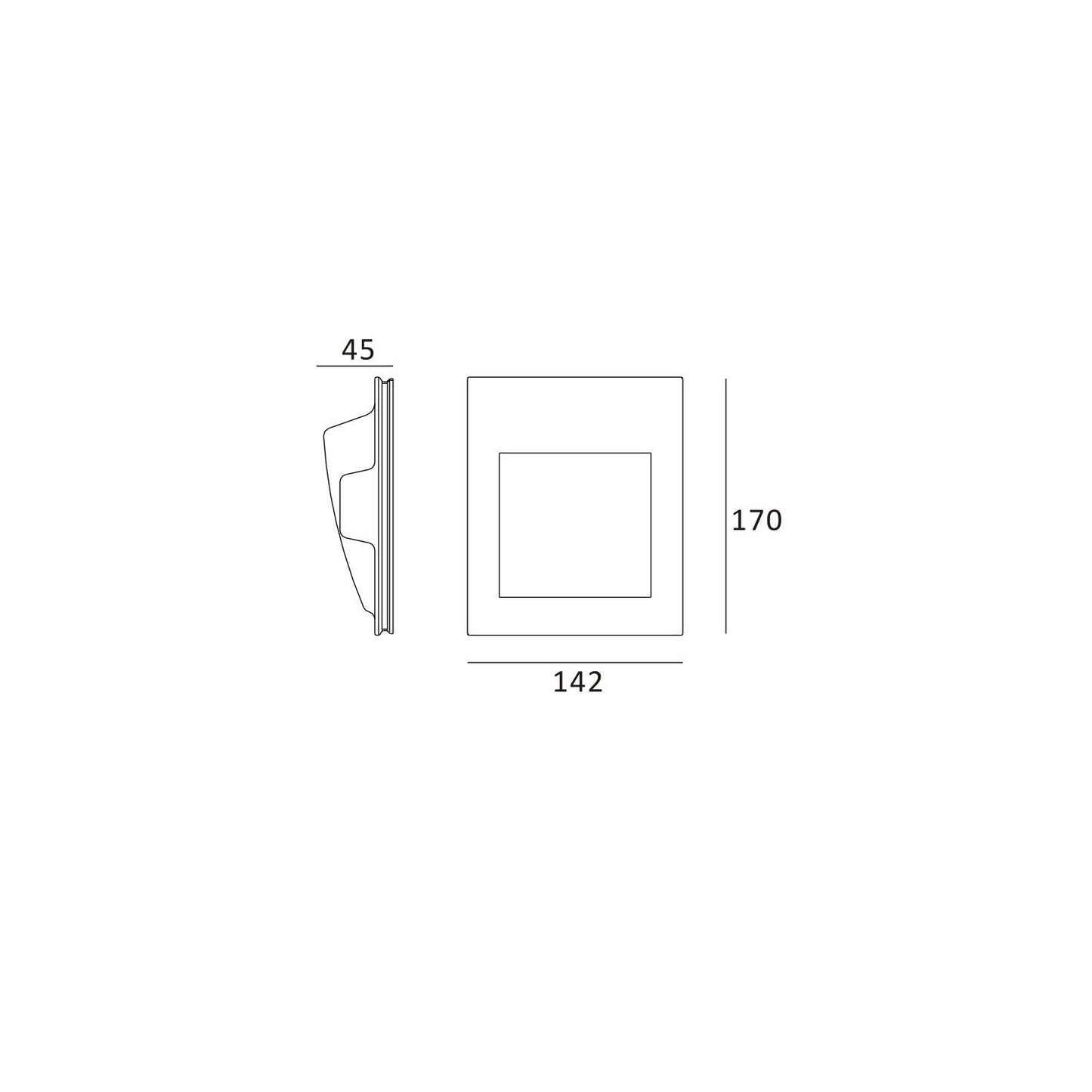 Aplique de Pared Integración Escayola/Pladur LED 2W Corte 173x145 mm