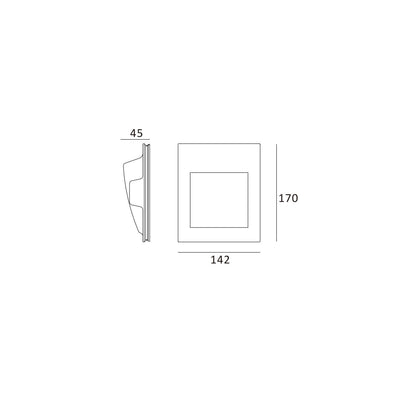 Aplique de Pared Integración Escayola/Pladur LED 2W Corte 173x145 mm