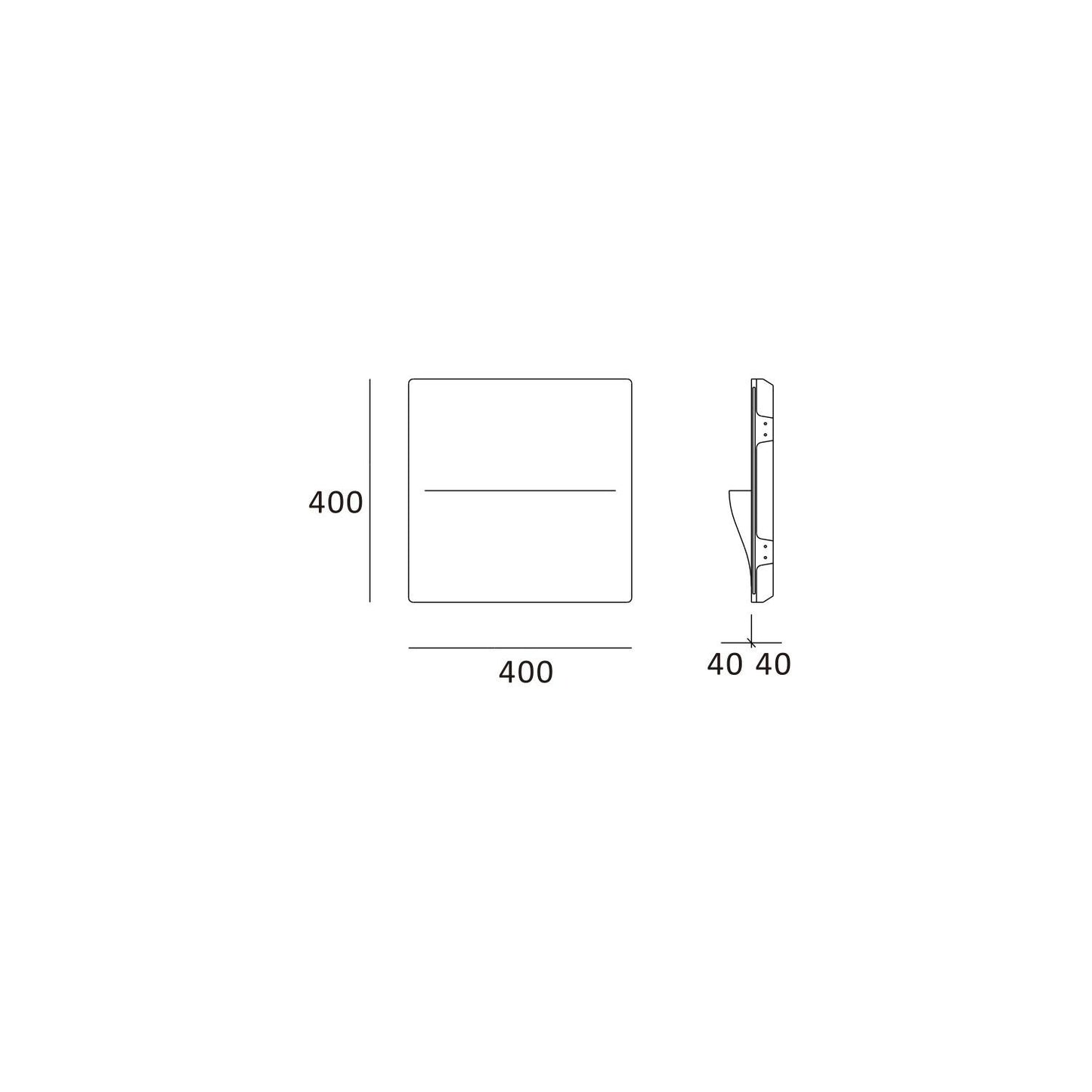 Aplique de Pared Integración Escayola/Pladur para Bombilla LED G9 Corte 403x403 mm