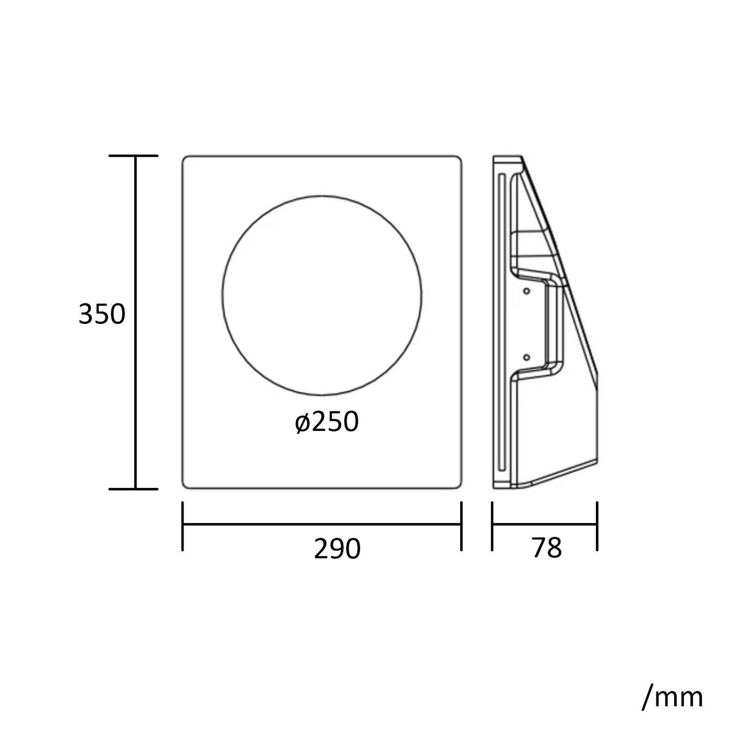 Aplique de Pared Integración Escayola/Pladur para Bombilla LED GU10 / GU5.3 Corte 353x293 mm