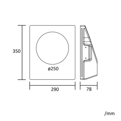 Aplique de Pared Integración Escayola/Pladur para Bombilla LED GU10 / GU5.3 Corte 353x293 mm