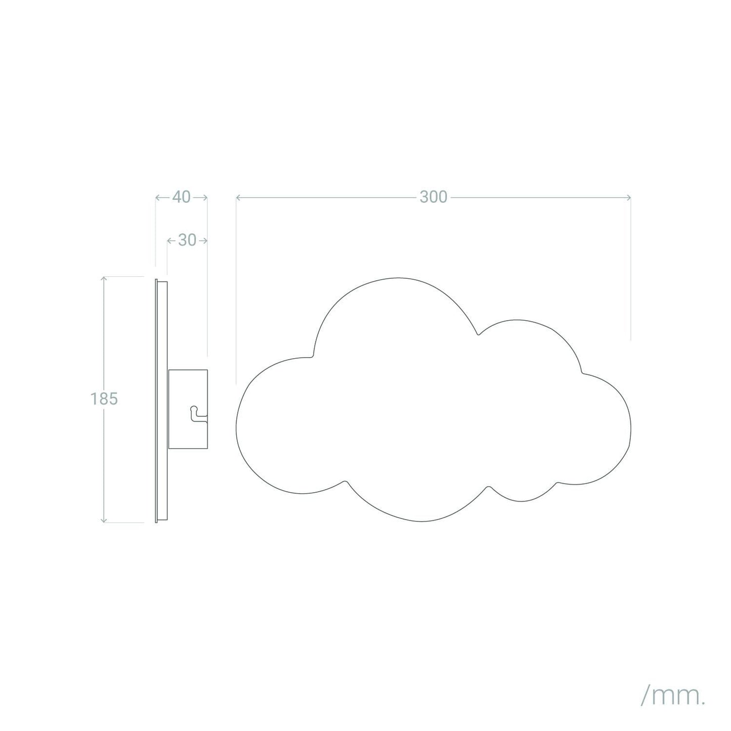 Aplique de Pared LED 10W Metal Infantil Cloudy