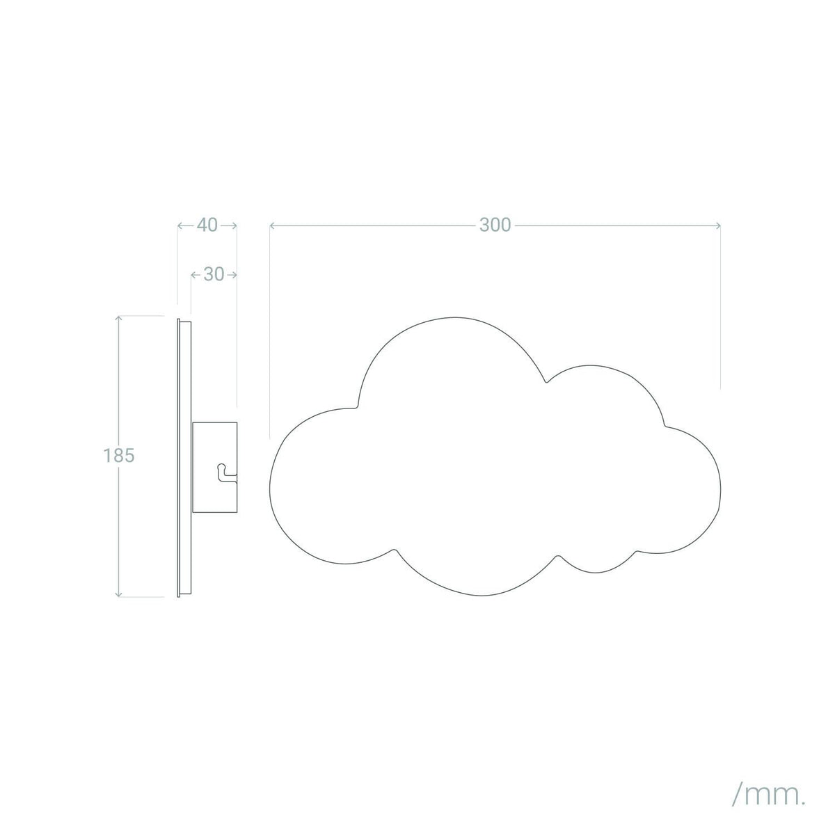 Aplique de Pared LED 10W Metal Infantil Cloudy
