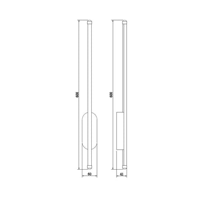 Aplique de Pared LED con Batería USB Recargable Metal Aura