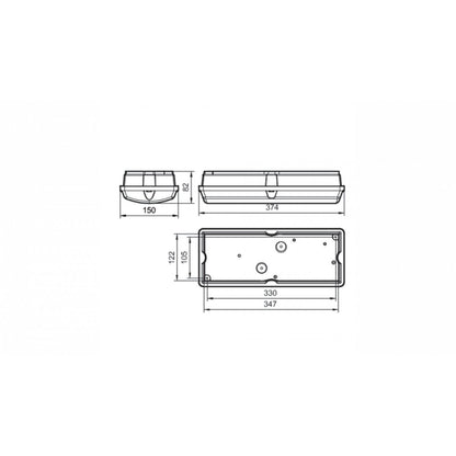 Aplique de Pared LED 6W IP65 Rectangular PHILIPS Ledinaire WL055V