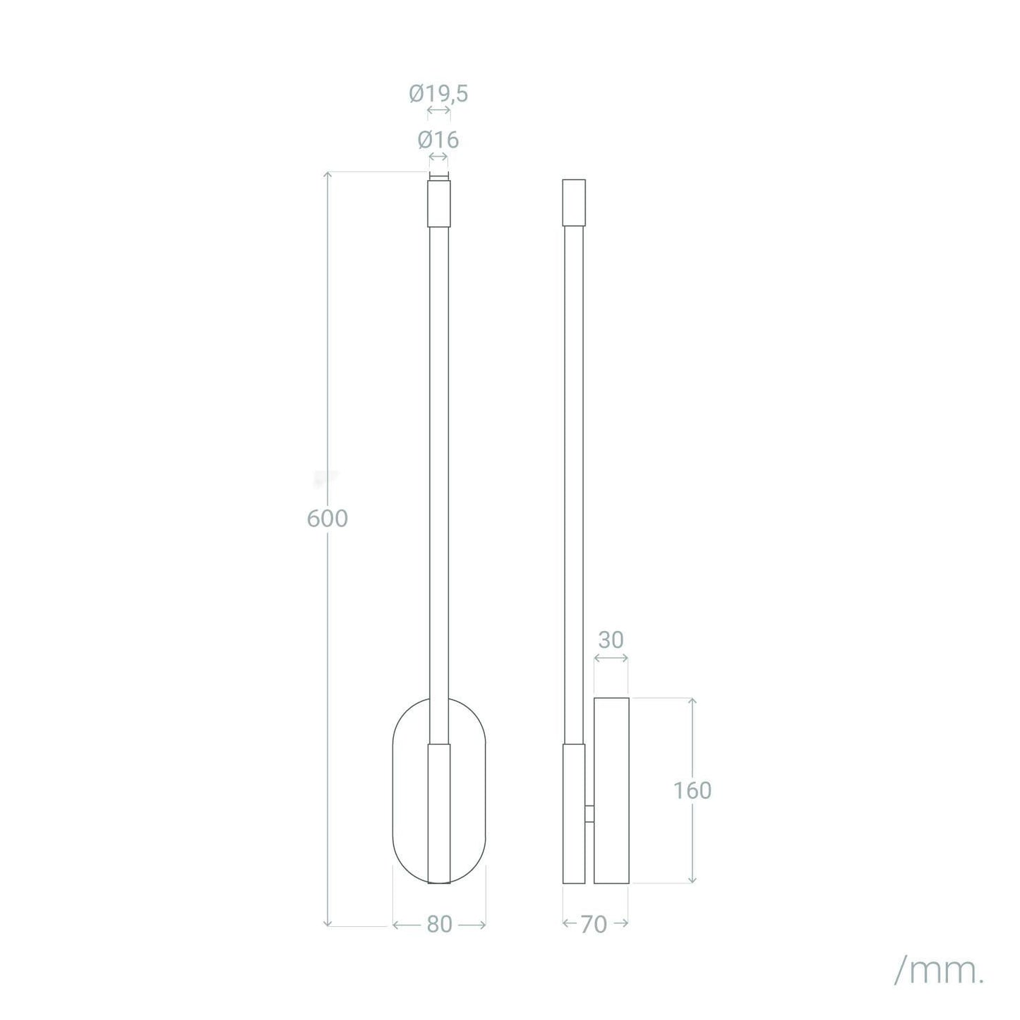 Aplique de Pared LED 8W de Aluminio BeLight