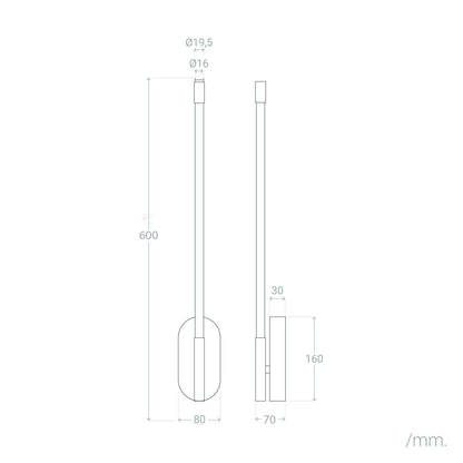 Aplique de Pared LED 8W de Aluminio BeLight