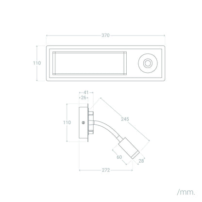 Aplique de Pared LED con Luz de Lectura Metal y Madera Adalia