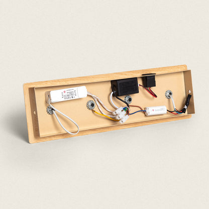 Aplique de Pared LED con Luz de Lectura Metal y Madera Adalia