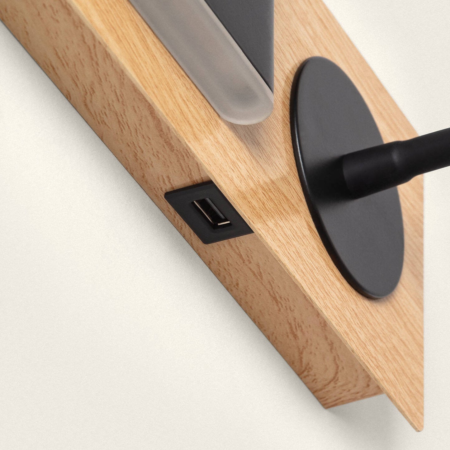 Aplique de Pared LED con Luz de Lectura Metal y Madera Adalia