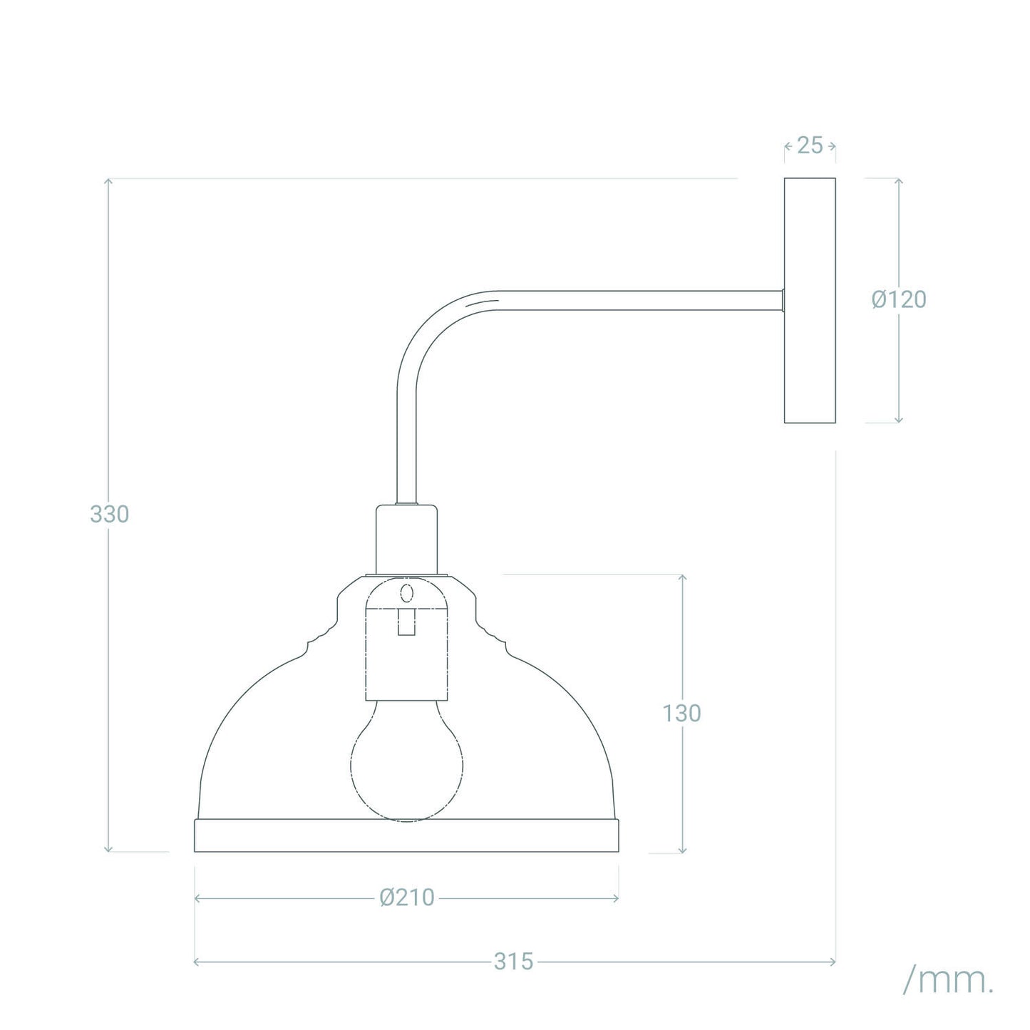 Aplique de Pared Metal 1 Foco Saloon para bombilla E14