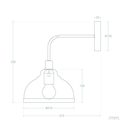 Aplique de Pared Metal 1 Foco Saloon para bombilla E14