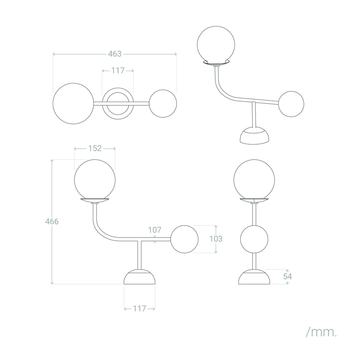 Aplique de Pared Metal Bradwall