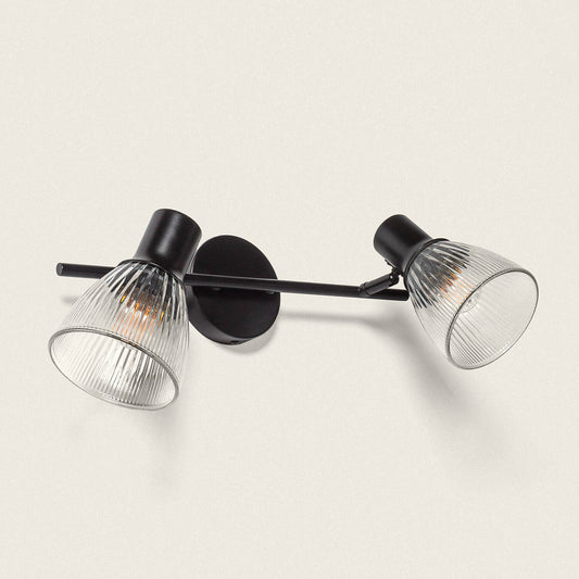 Aplique de Pared Metal y Cristal Aron 2 Focos