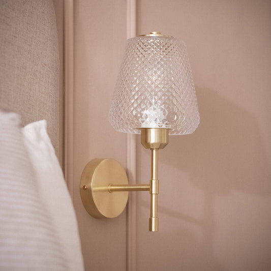 Aplique de Pared Metal y Cristal Stiklu