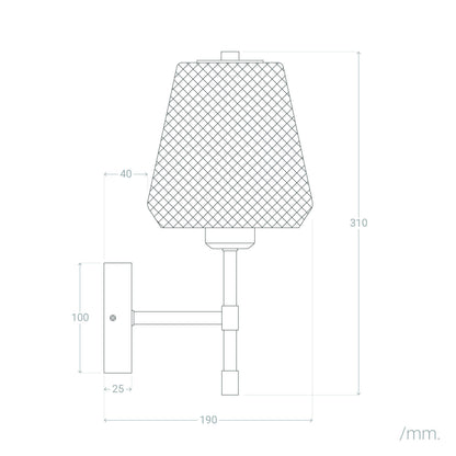 Aplique de Pared Metal y Cristal Stiklu