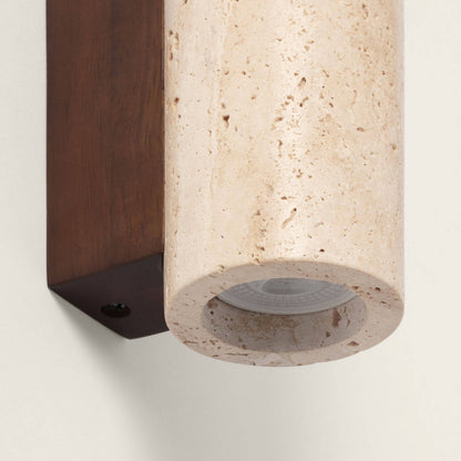 Aplique de Pared Travertino y Madera Enzo