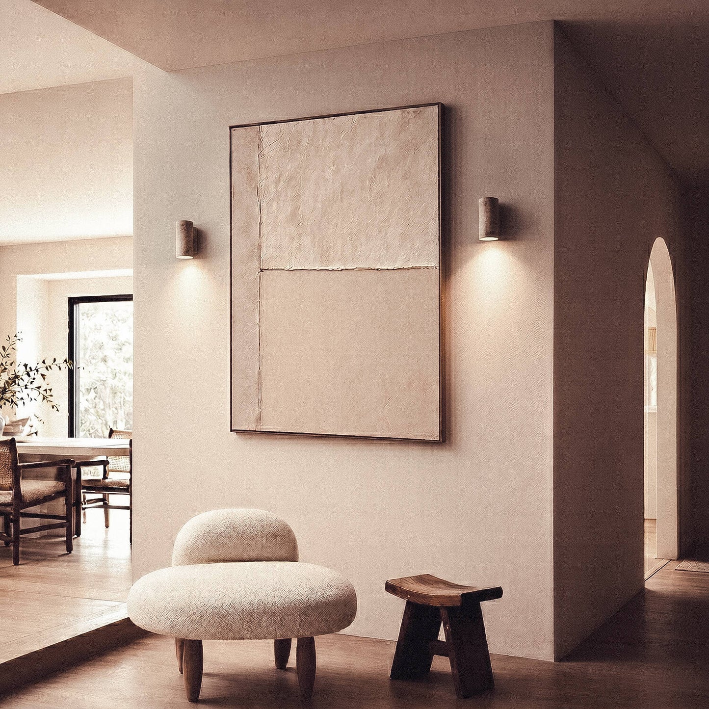Aplique de Pared Travertino y Madera Enzo