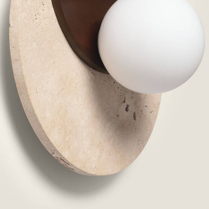 Aplique de Pared Travertino y Madera Enzo
