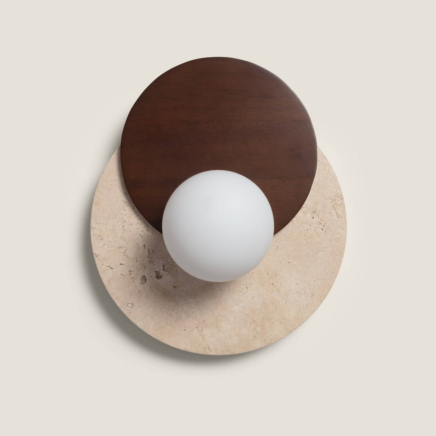 Aplique de Pared Travertino y Madera Enzo