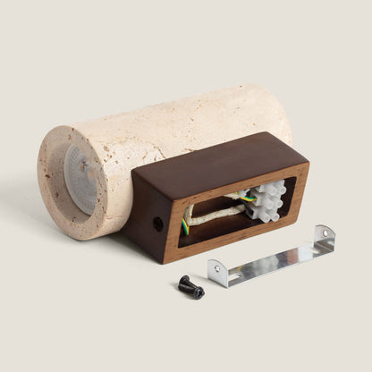 Aplique de Pared Travertino y Madera Enzo