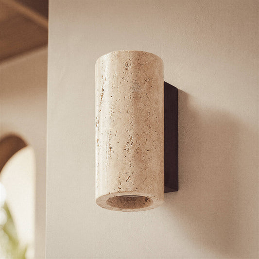 Aplique de Pared Travertino y Madera Enzo
