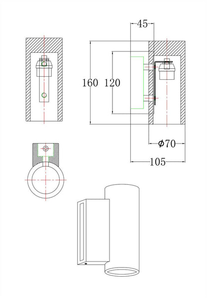 Aplique de Pared Travertino y Madera Enzo