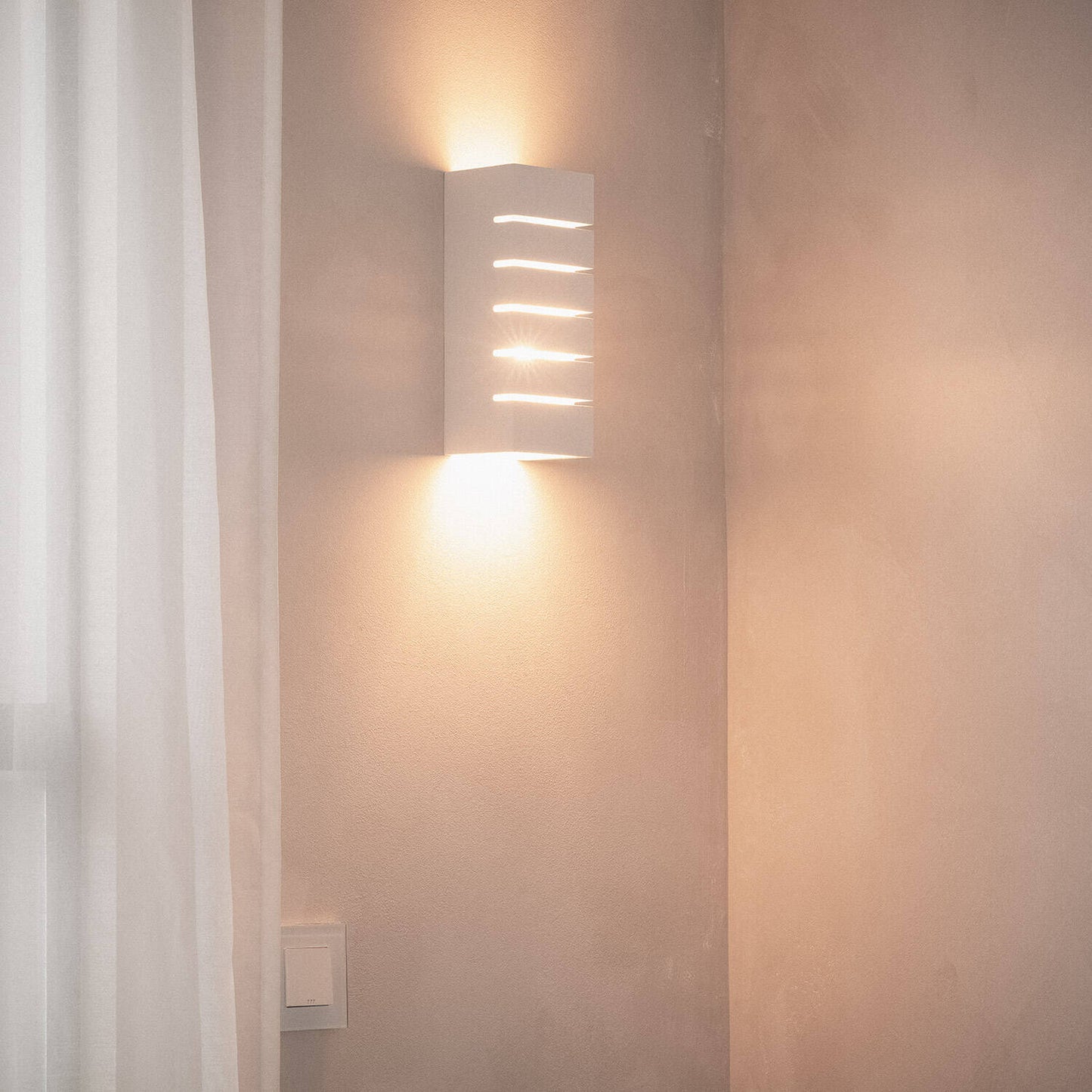 Aplique de Pared Yeso Iluminación Doble Cara Rubí
