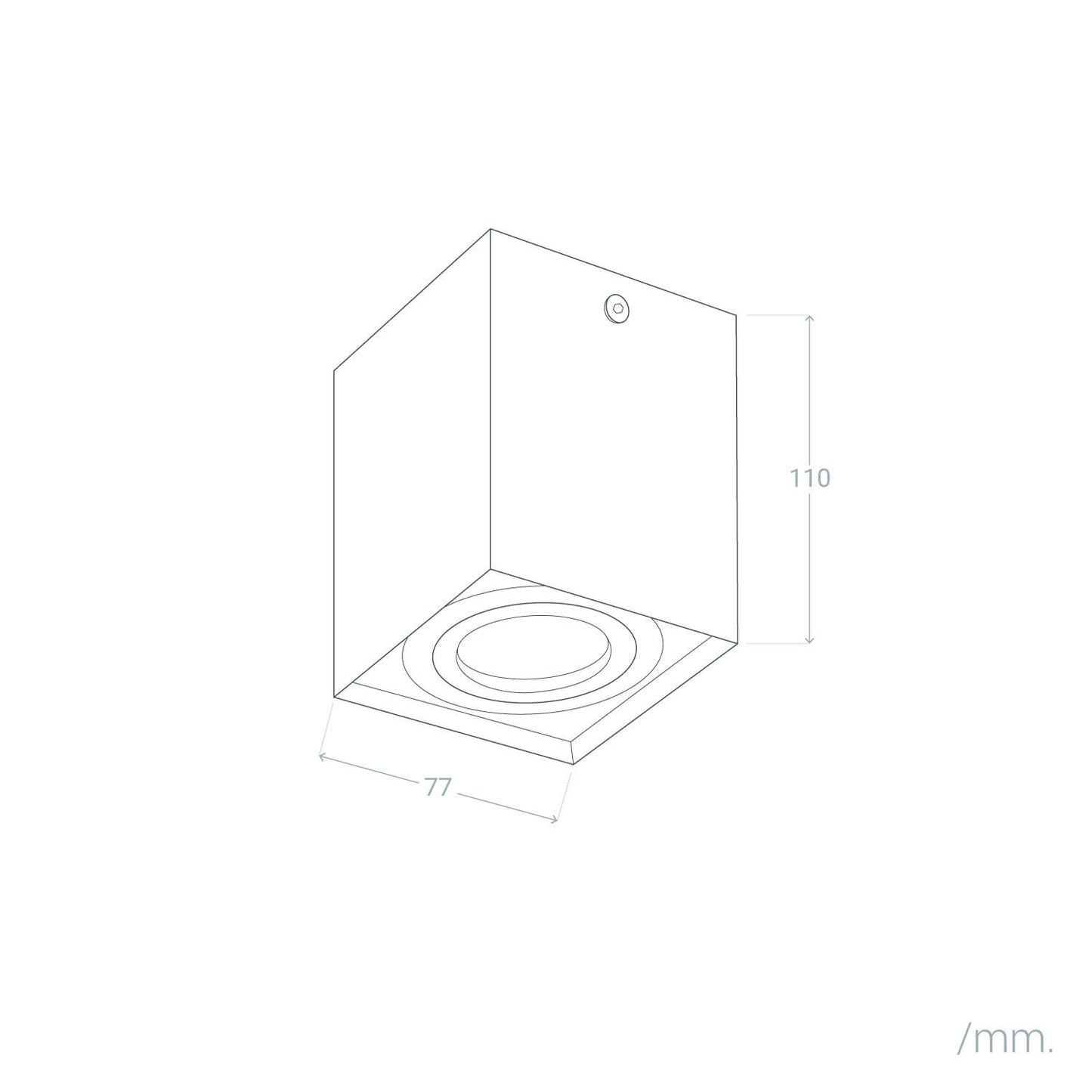 Aplique de Techo Aluminio Jaspe Negro