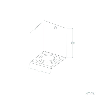 Aplique de Techo Aluminio Jaspe Negro