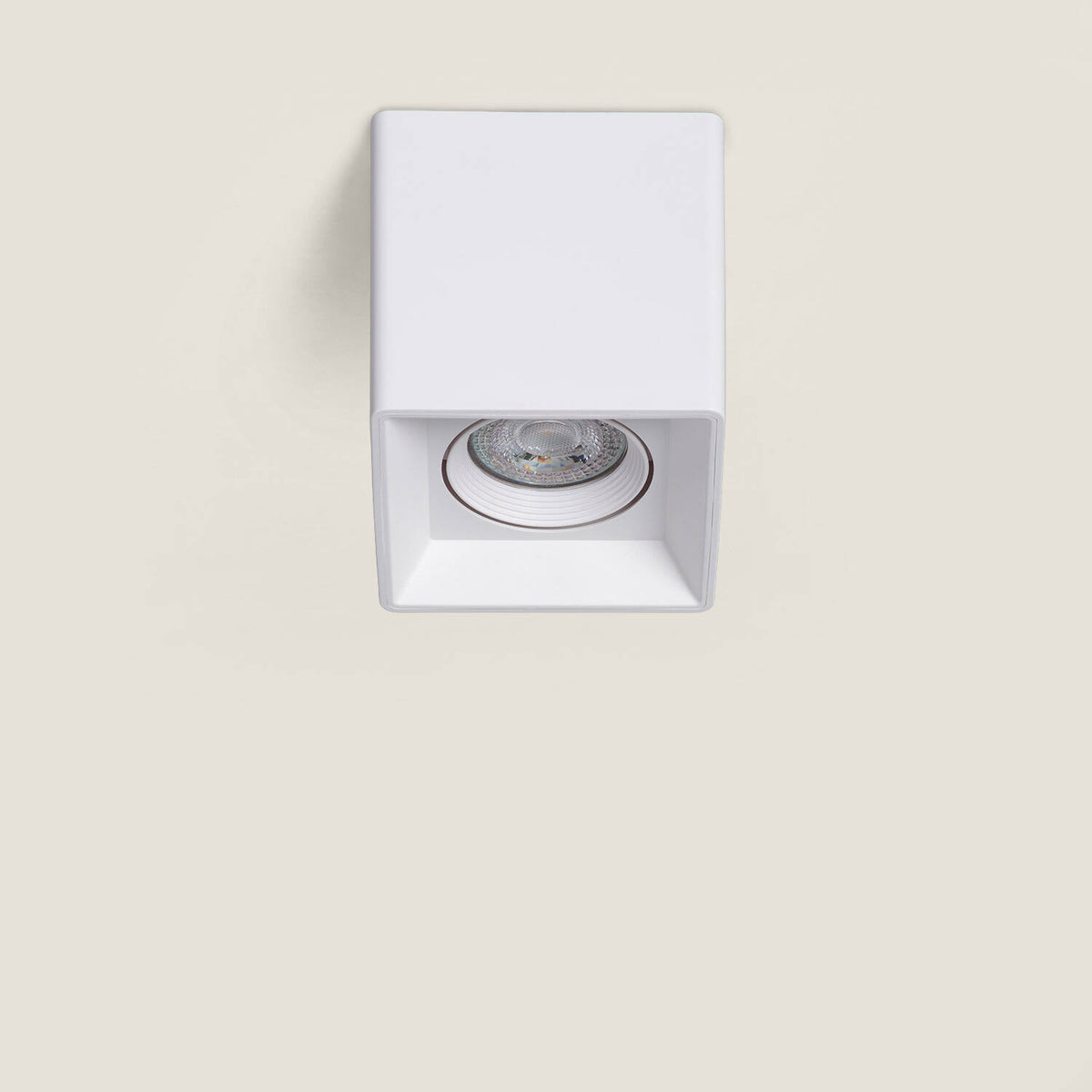 Aplique de Techo Cuadrado Blanco con Bombilla GU10 Space