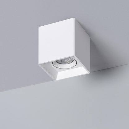 Aplique de Techo Cuadrado Blanco con Bombilla GU10 Space