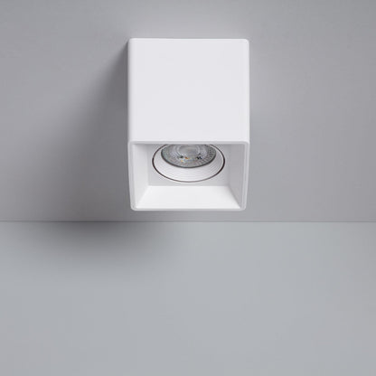 Aplique de Techo Cuadrado Blanco con Bombilla GU10 Space