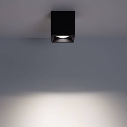 Aplique de Techo Cuadrado Negro con Bombilla GU10 Space