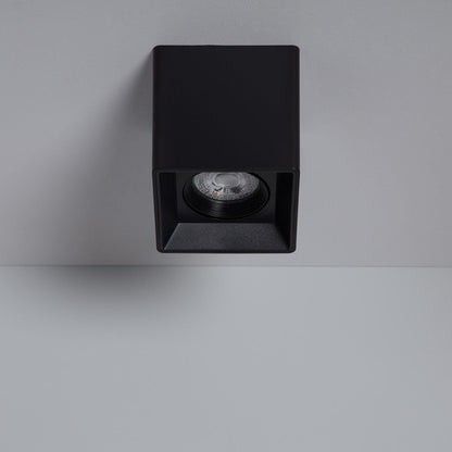 Aplique de Techo Cuadrado Negro con Bombilla GU10 Space