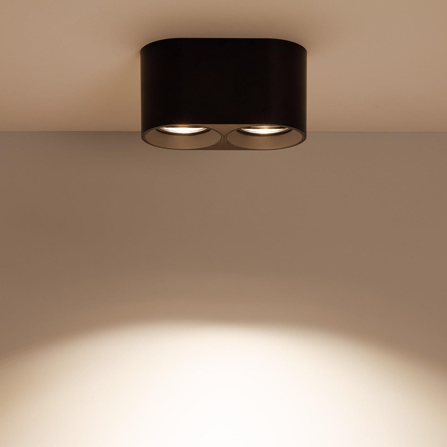 Aplique de Techo Doble Negro con Bombilla GU10 Space