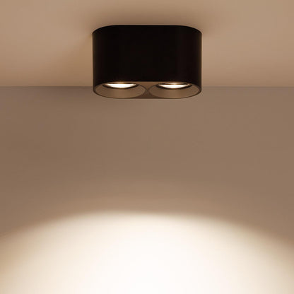 Aplique de Techo Doble Negro con Bombilla GU10 Space