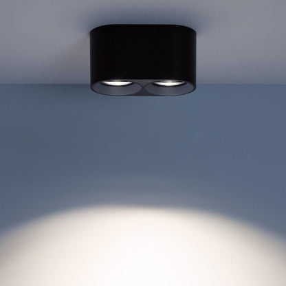 Aplique de Techo Doble Negro con Bombilla GU10 Space